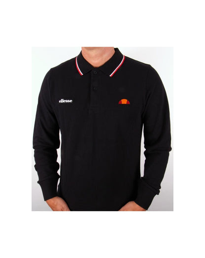 Ellesse Livorno Long Sleeve Polo Shirt Black