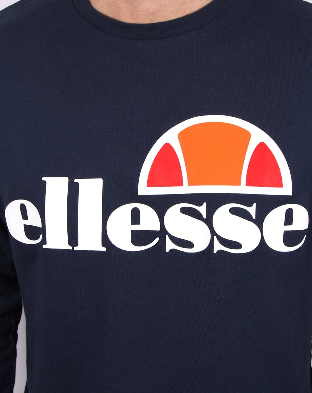Ellesse Long Sleeve T Shirt Navy