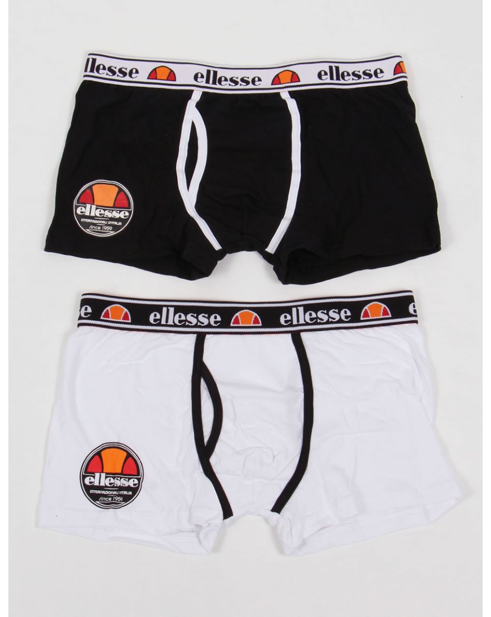 Ellesse Mavone Boxer Shorts Twin Pack White/black