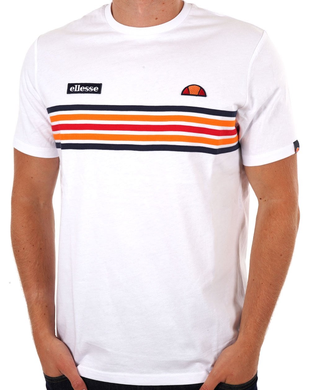 Ellesse Multi Stripe T Shirt White