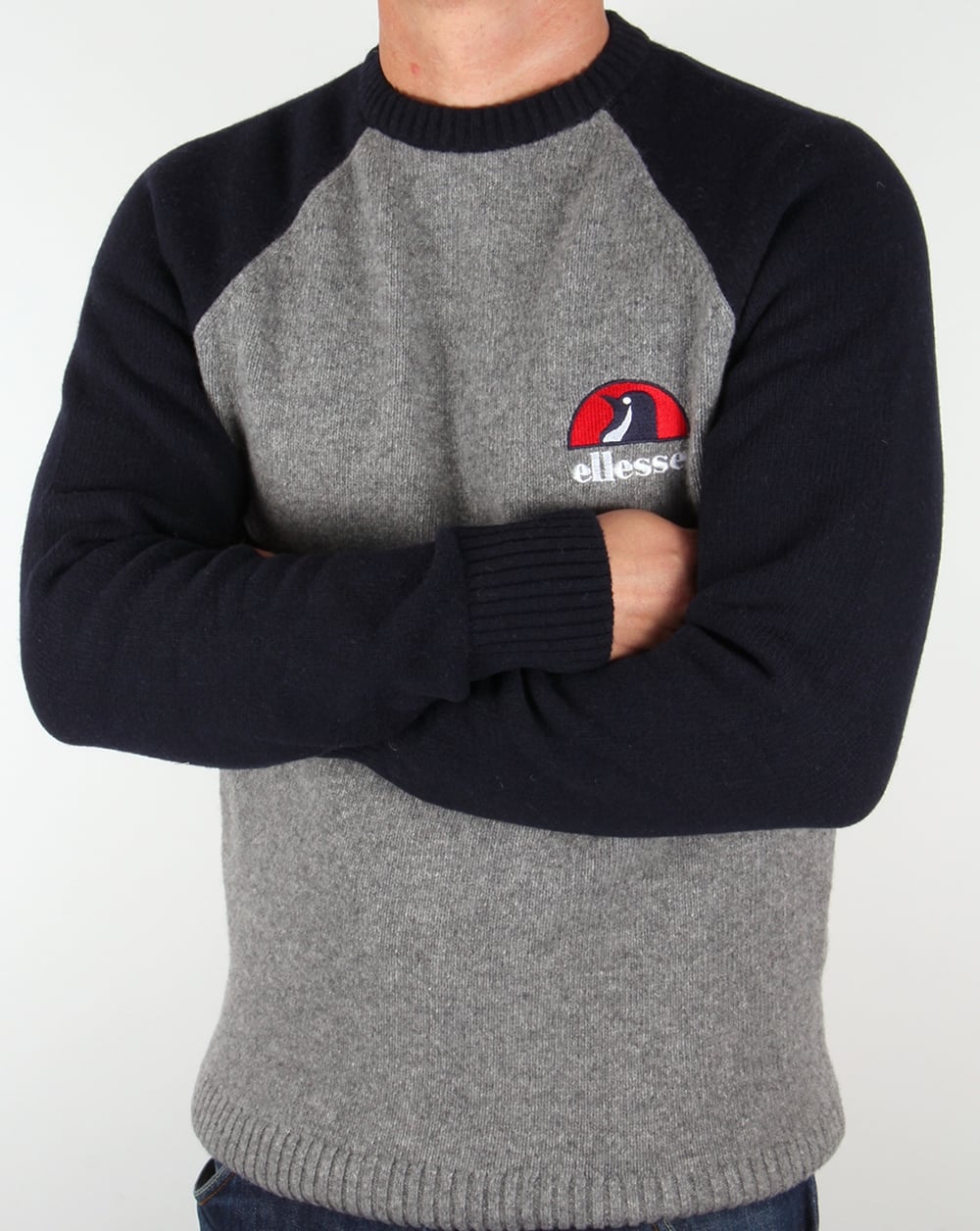 Ellesse Penguin Premium Jumper Grey / Navy