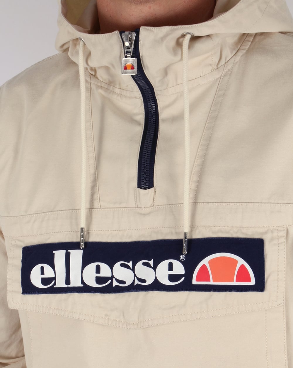 Ellesse QTR Zip Smock Jacket Light Stone