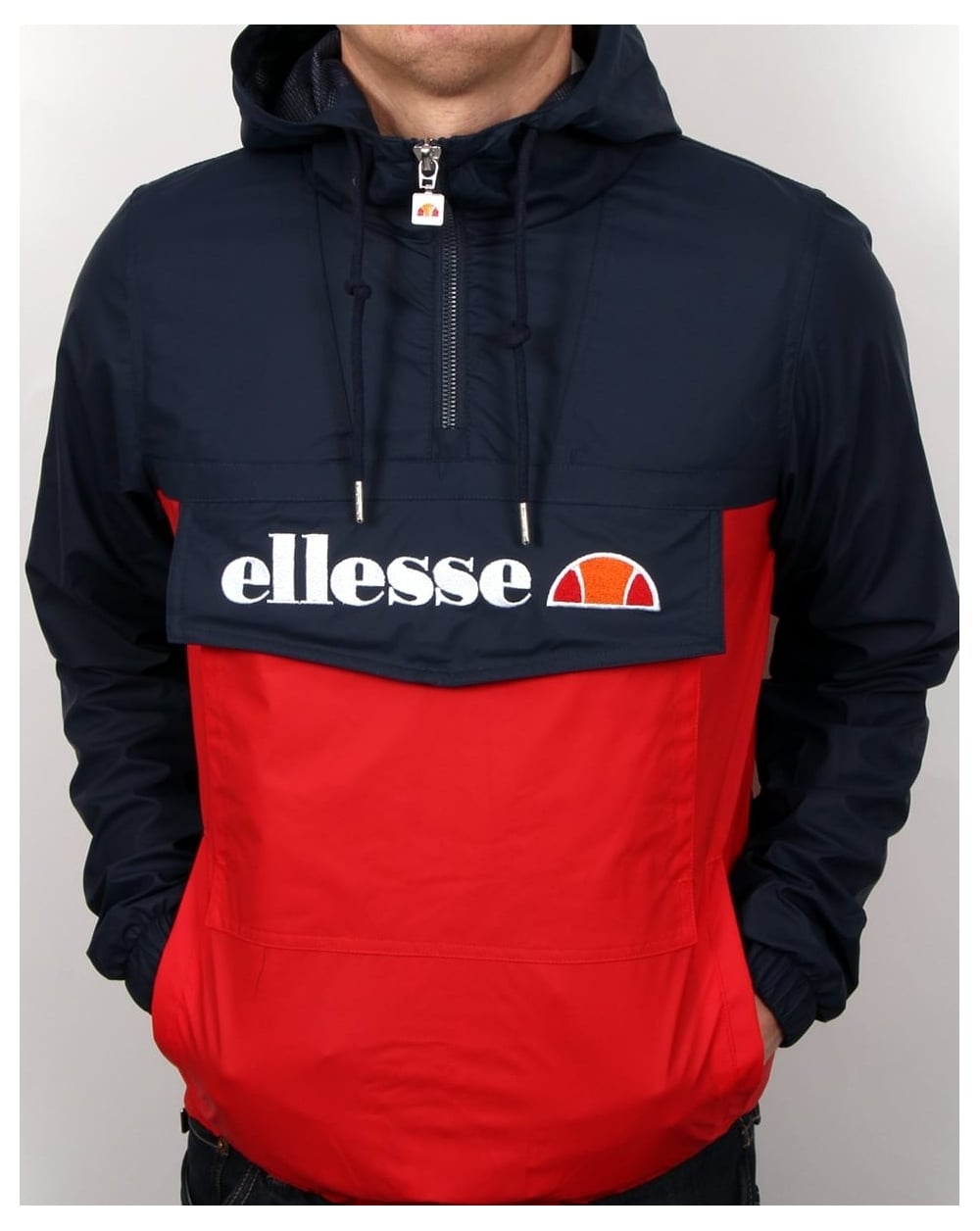 Ellesse Quarter Zip Logo Jacket Navy/Red