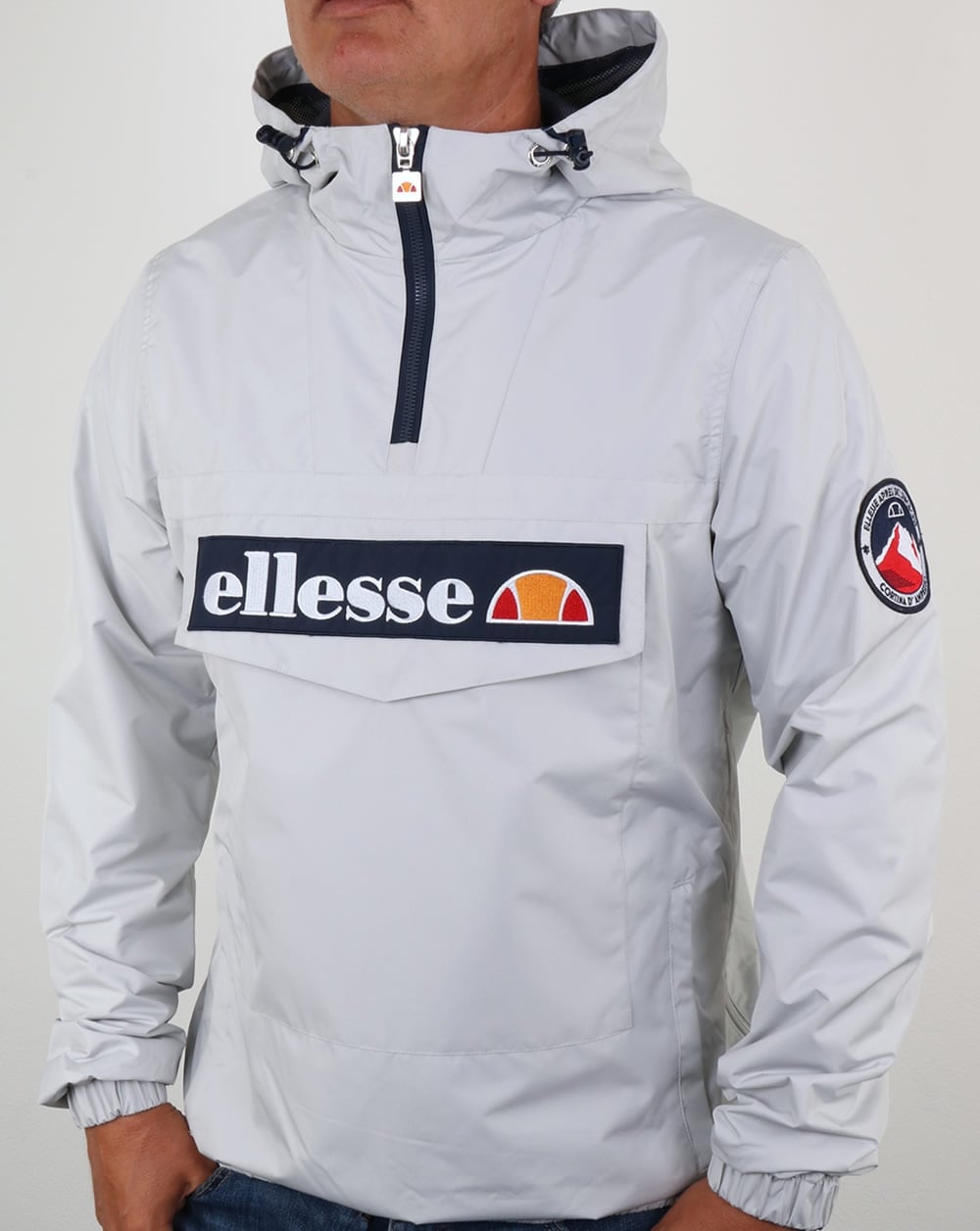 Ellesse Quarter Zip Overhead Jacket Light Grey