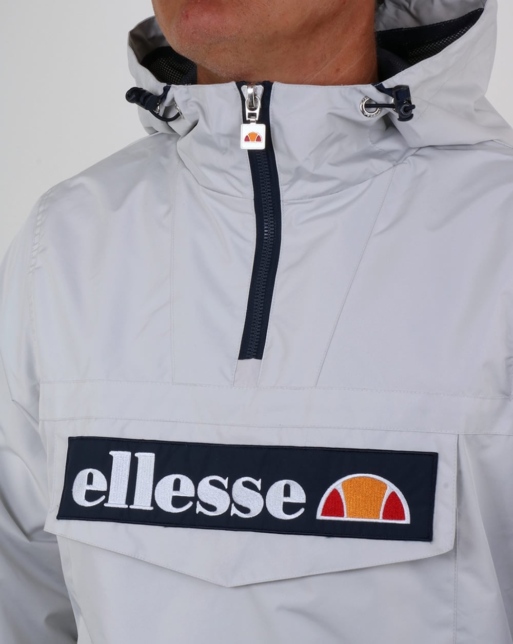 Ellesse Quarter Zip Overhead Jacket Light Grey