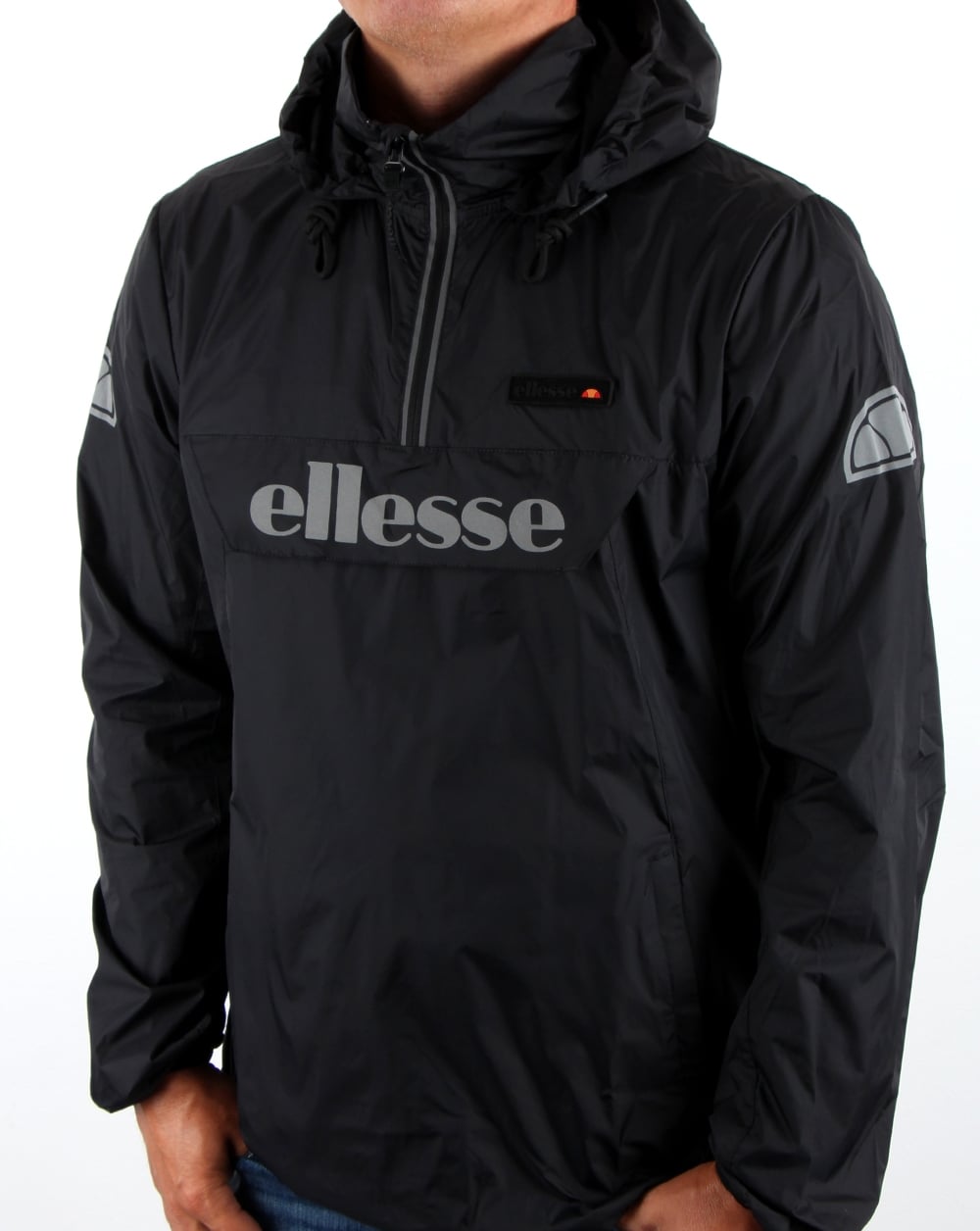 Ellesse Quarter Zip Overhead Rain Jacket Black