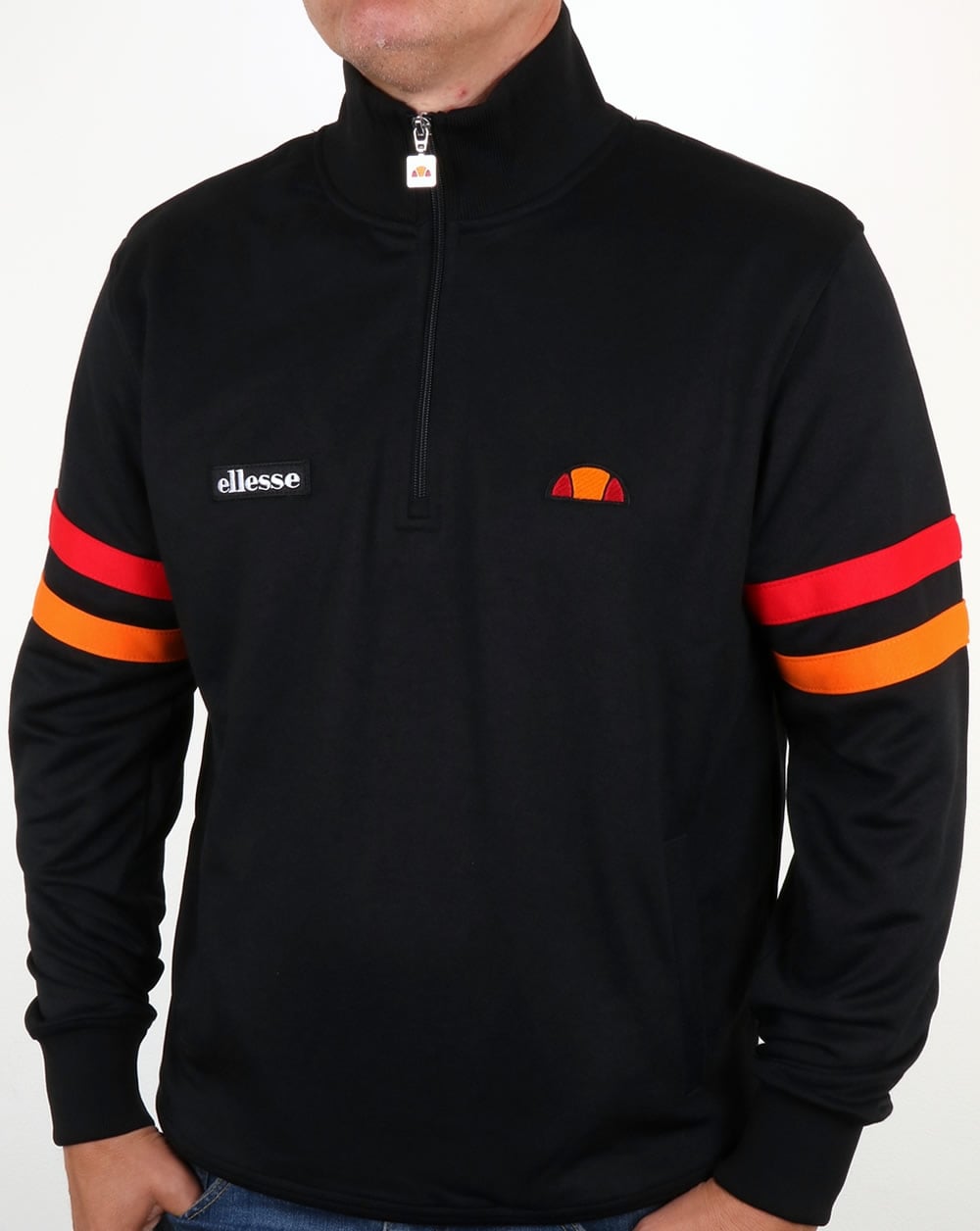 Ellesse Quarter Zip Roma Track Top Black