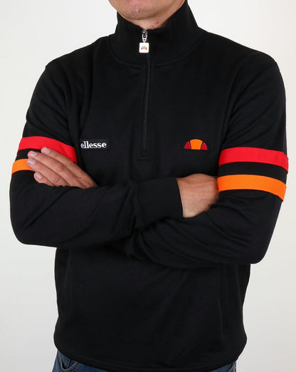 Ellesse Quarter Zip Roma Track Top Black