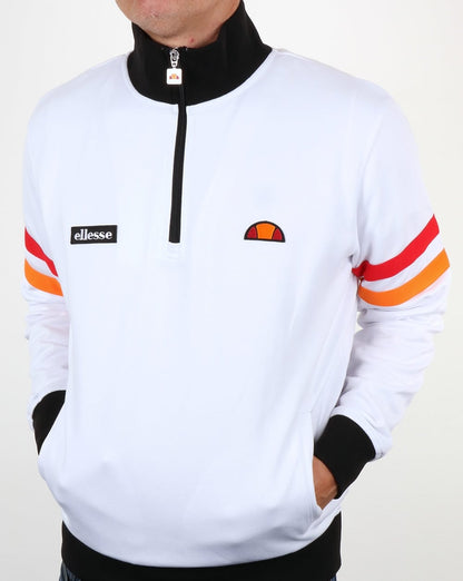 Ellesse Quarter Zip Roma Track Top White/Black