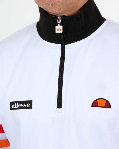 Ellesse Quarter Zip Roma Track Top White/Black