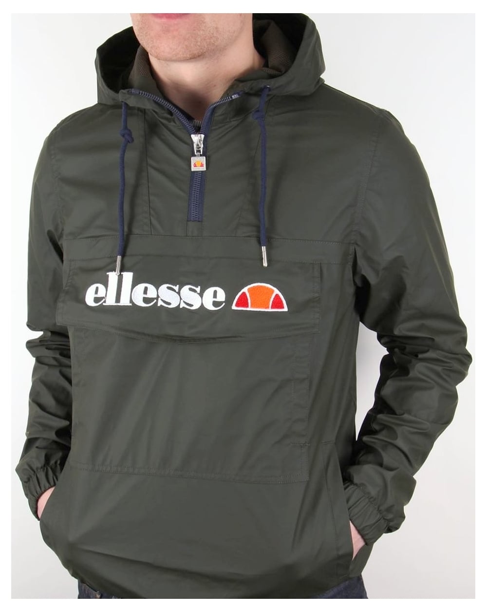 Ellesse Quarter Zip Smock Jacket Deep Khaki