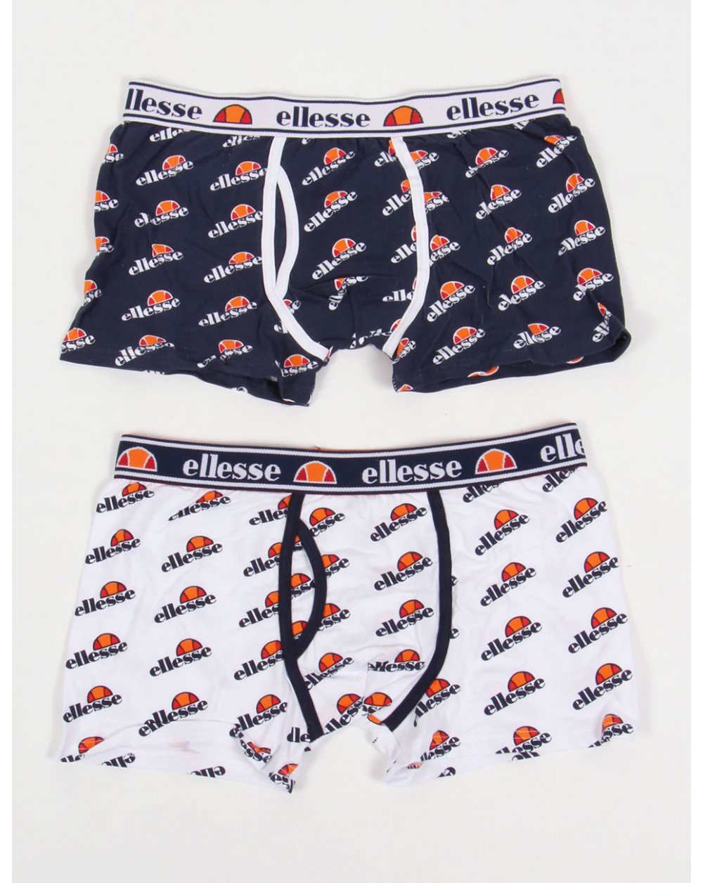 Ellesse Reno Logos Boxer Shorts Twin Pack Navy/white