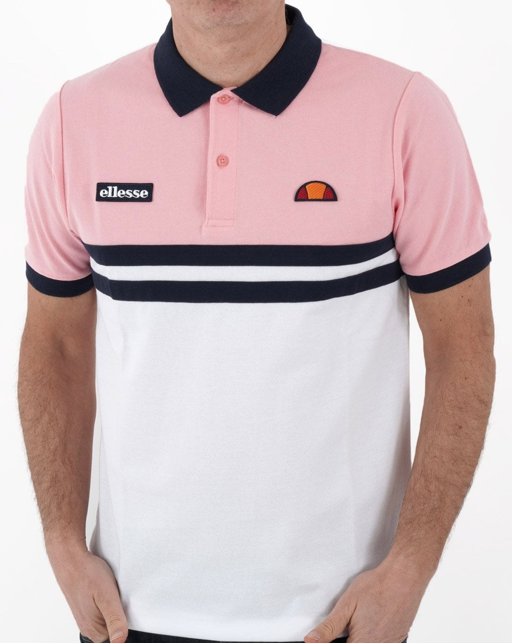 Ellesse Rimini Polo Shirt Pink/White