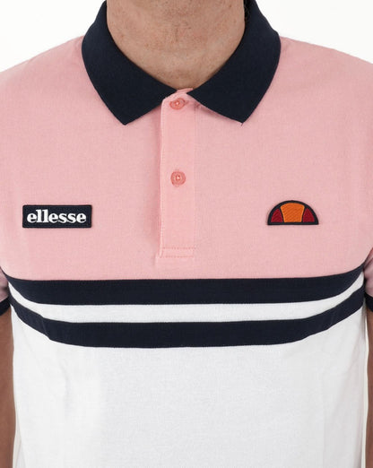 Ellesse Rimini Polo Shirt Pink/White