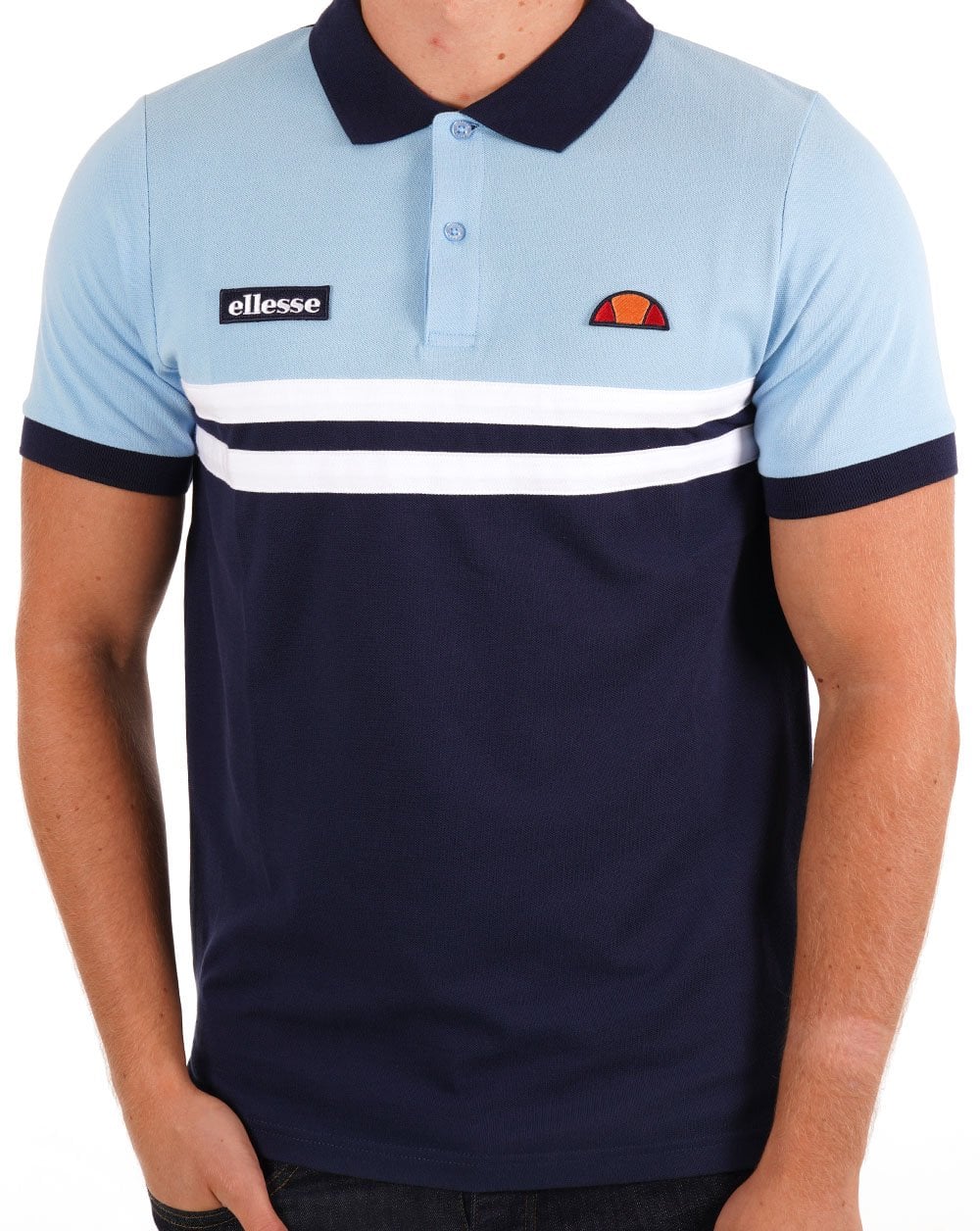 Ellesse Rimini Polo Shirt Sky Blue/Navy