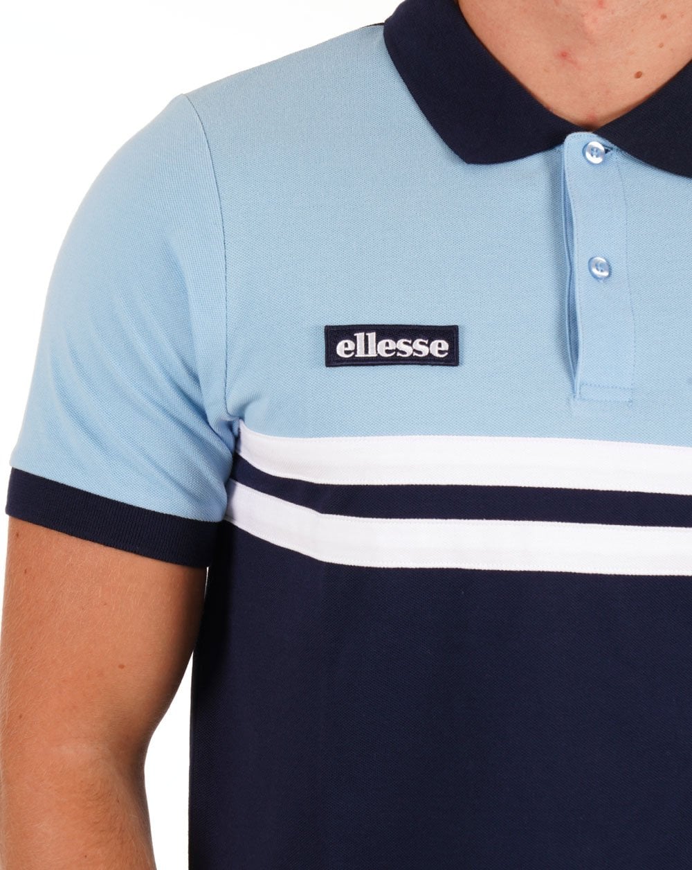 Ellesse Rimini Polo Shirt Sky Blue/Navy