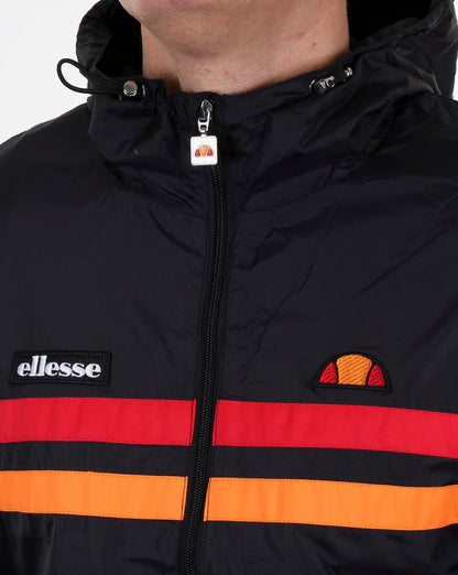 Ellesse Rimini Striped Rain Jacket Black/orange