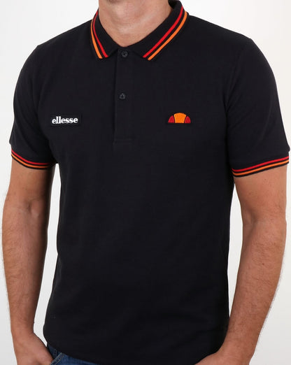 Ellesse Rimini Tipped Polo Shirt Black