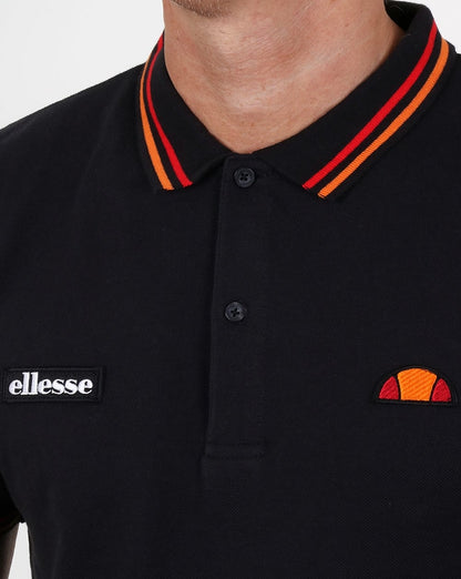 Ellesse Rimini Tipped Polo Shirt Black