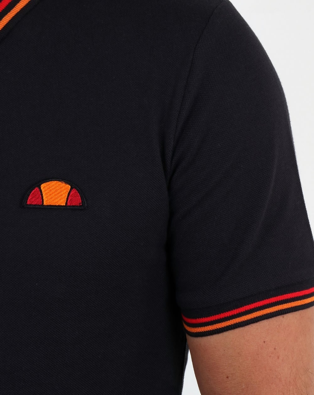 Ellesse Rimini Tipped Polo Shirt Black