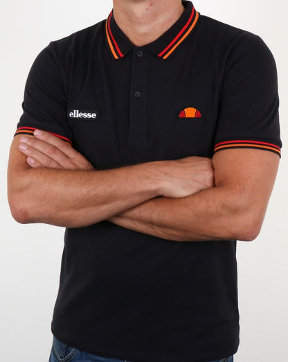 Ellesse Rimini Tipped Polo Shirt Black
