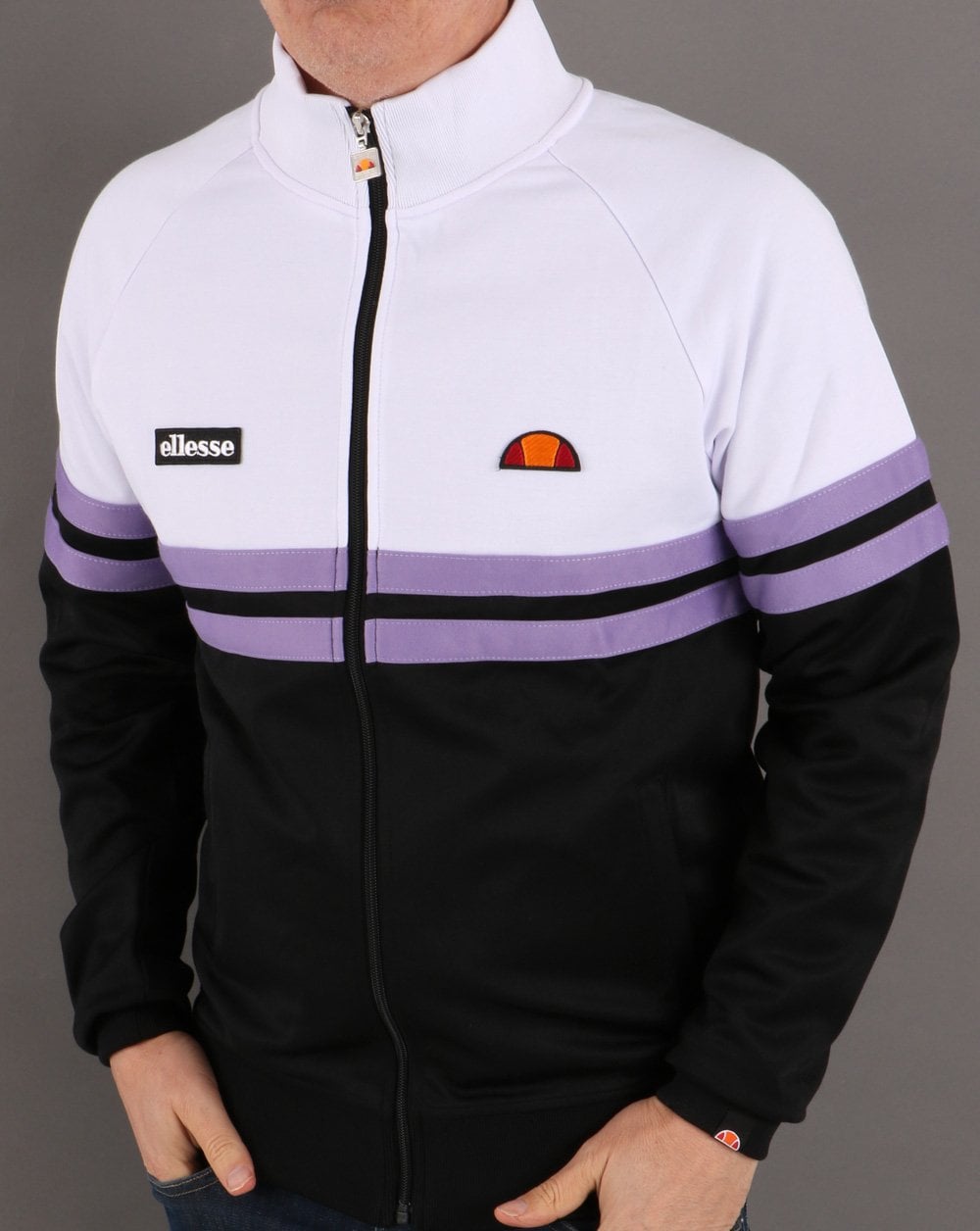 Ellesse Rimini Track Top Black/White/Lilac
