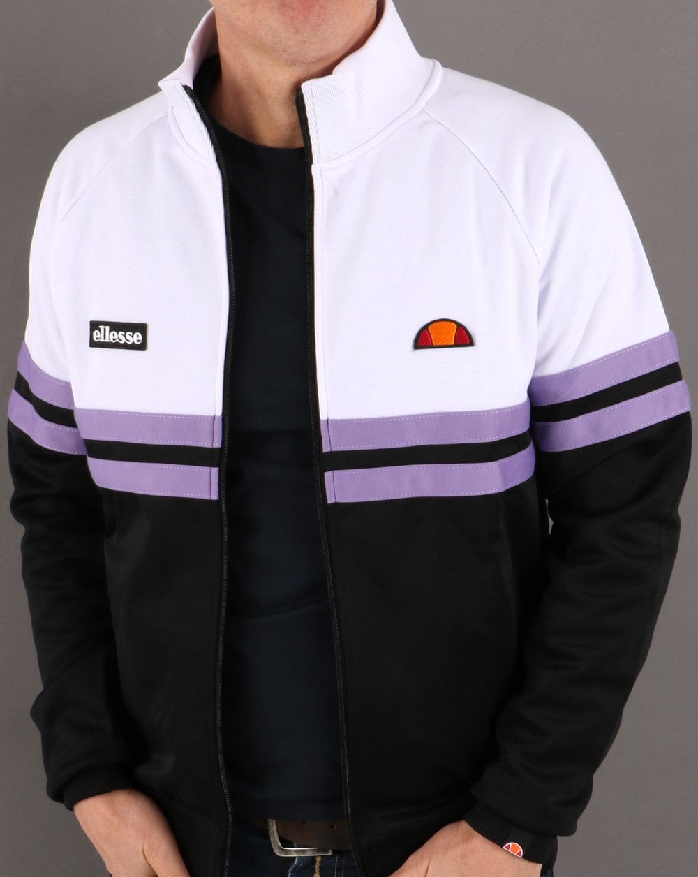 Ellesse Rimini Track Top Black/White/Lilac