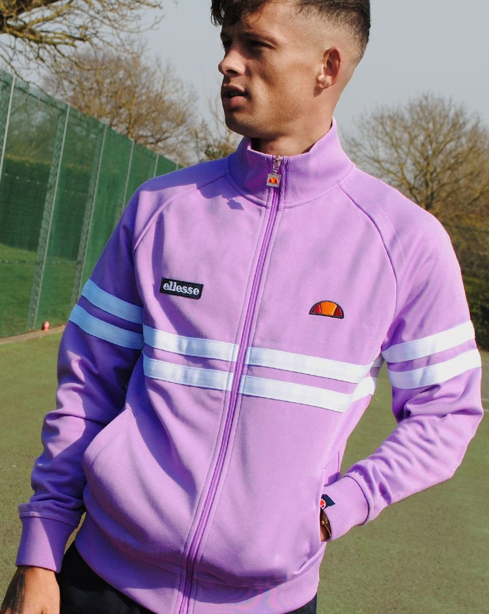 Ellesse Rimini Track Top Lilac/White