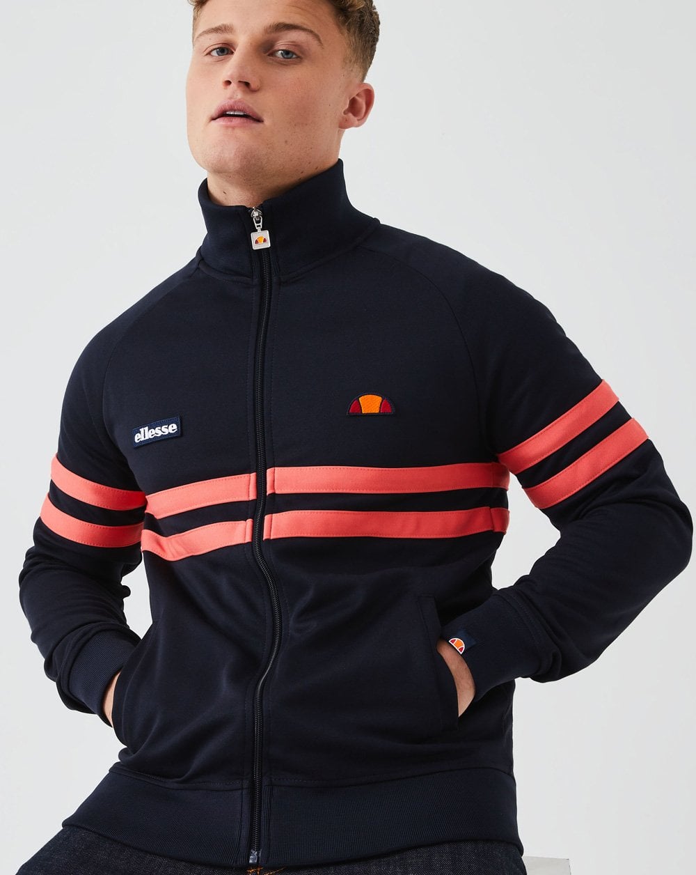 Ellesse Rimini Track Top Navy/Coral