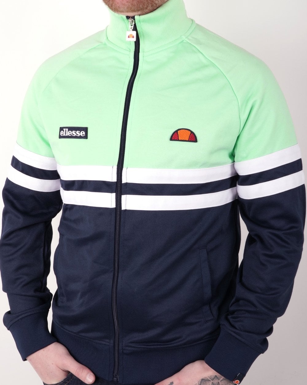 Ellesse Rimini Track Top Navy Pastel Green