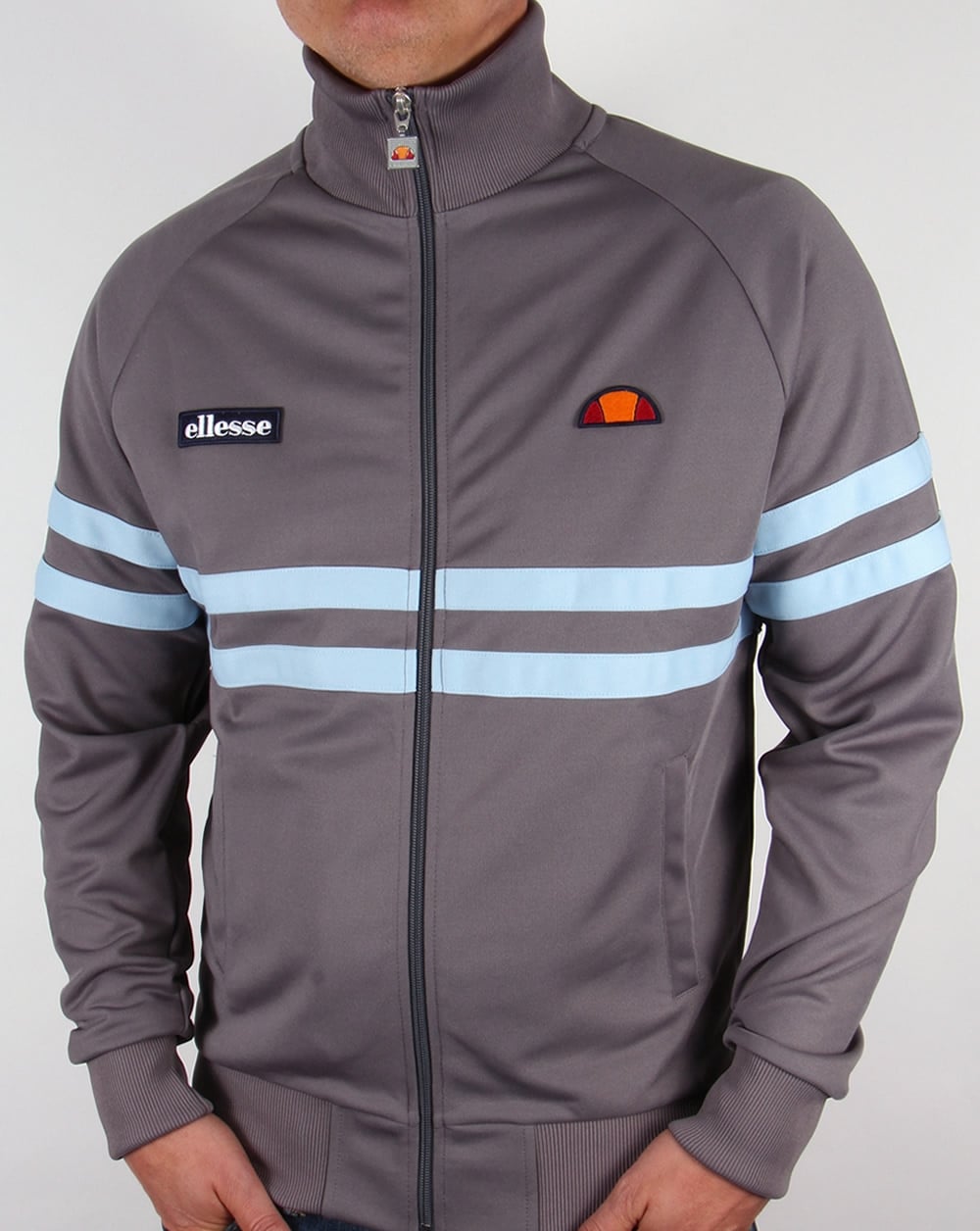 Ellesse Rimini Track Top Silver Grey and Sky