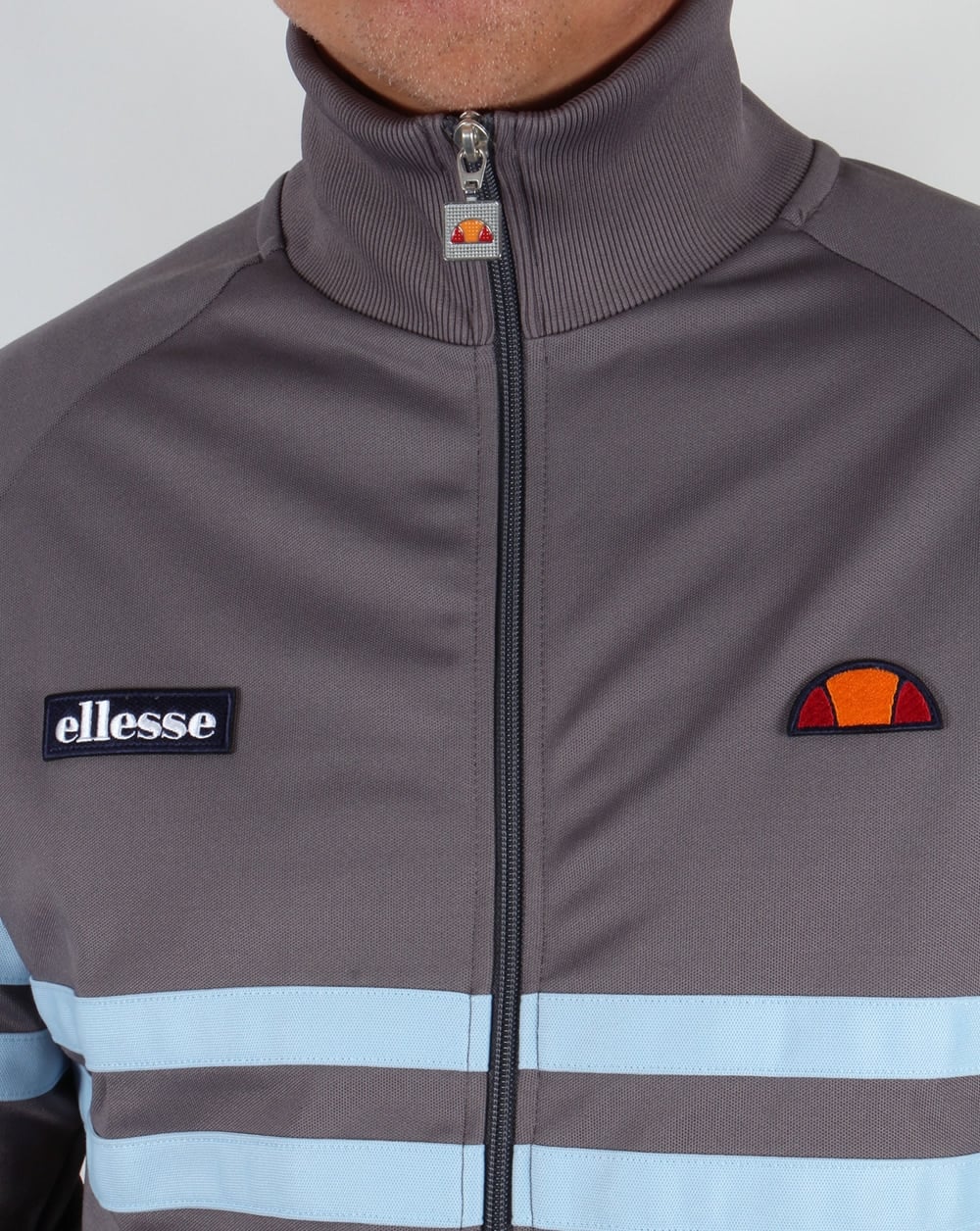Ellesse Rimini Track Top Silver Grey and Sky