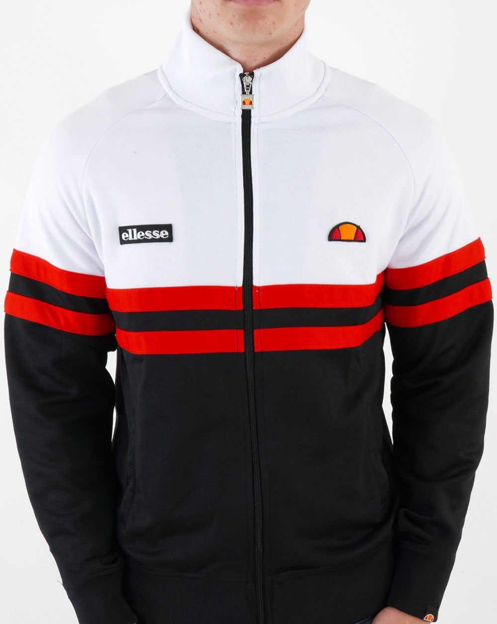 Ellesse Rimini Track Top White/Black/Red