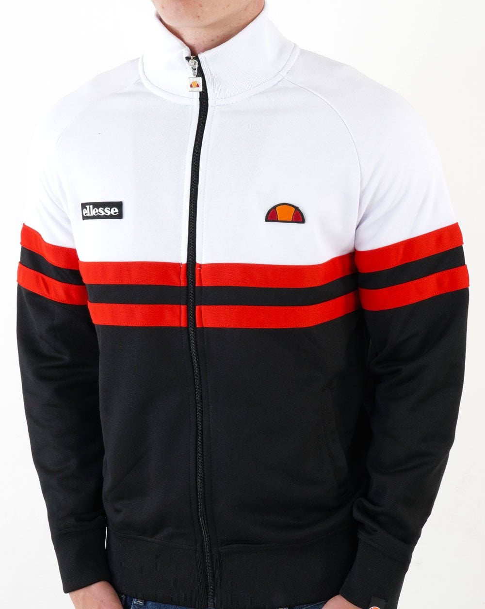 Ellesse Rimini Track Top White/Black/Red