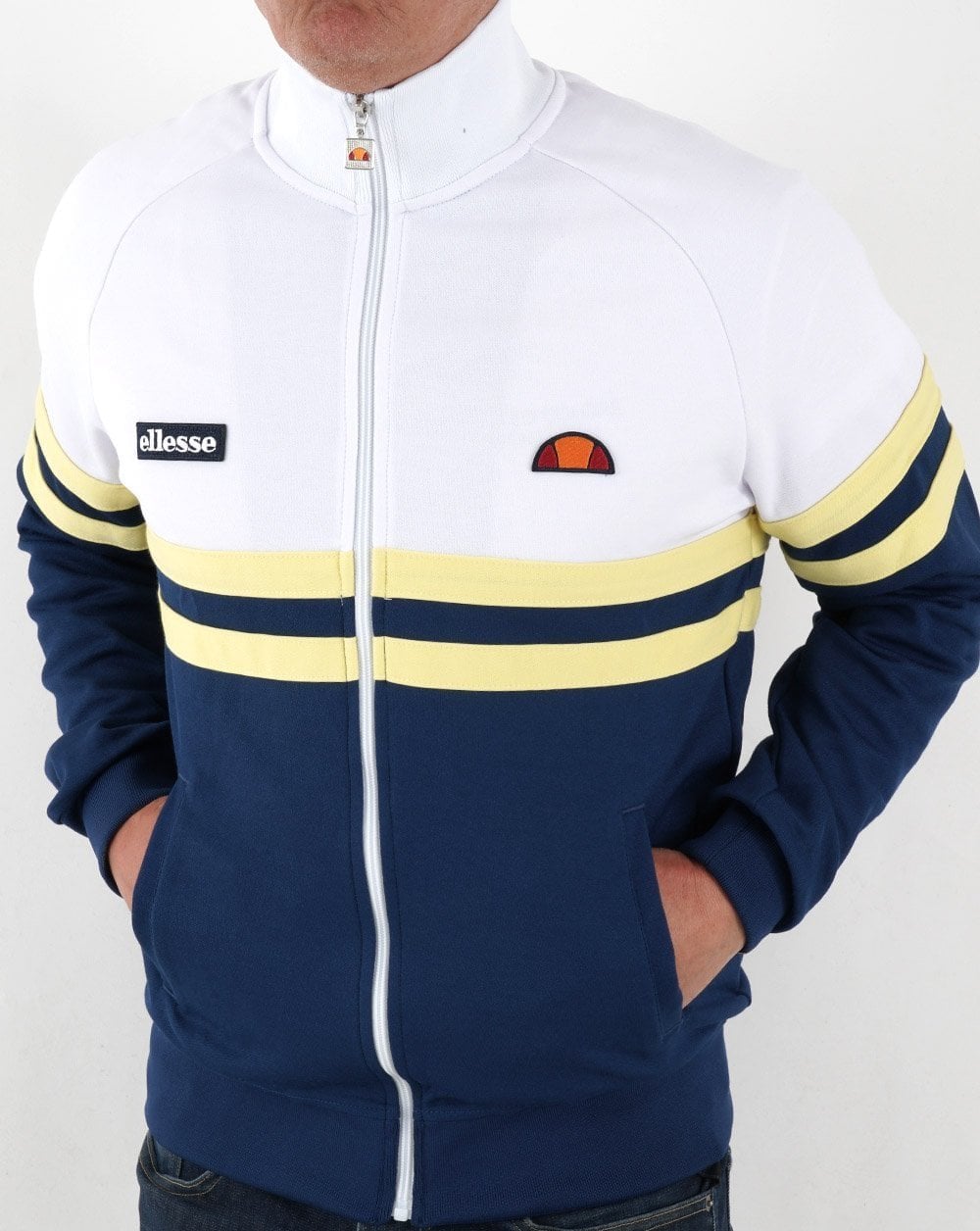 Ellesse Rimini Track Top White/Blue/Yellow