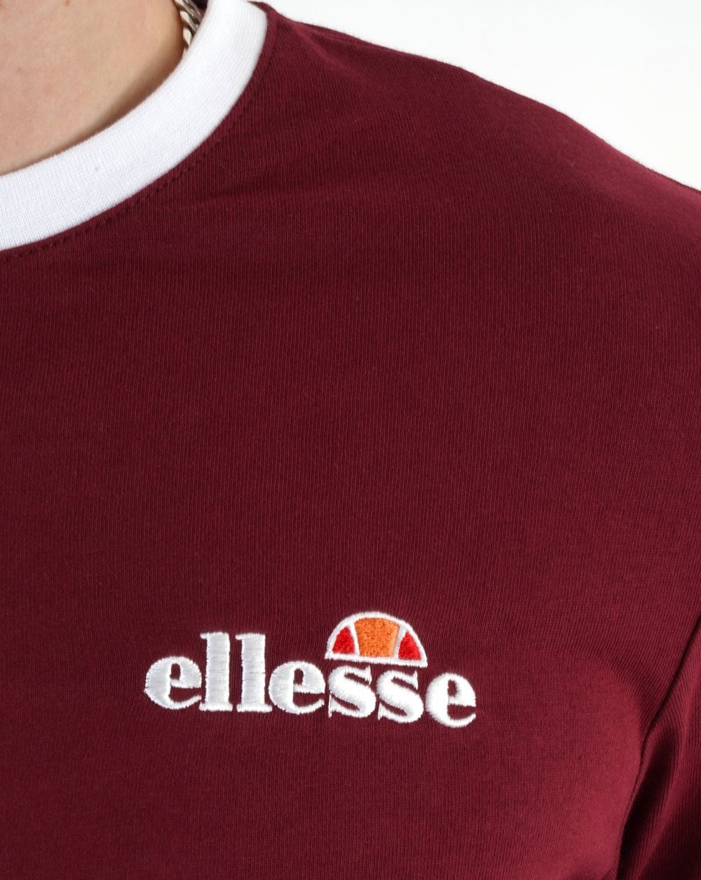 Ellesse Ringer T Shirt Burgundy