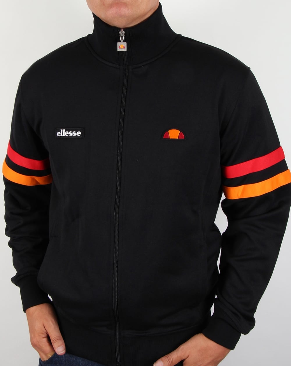 Ellesse Roma Track Top Black/Red/Orange
