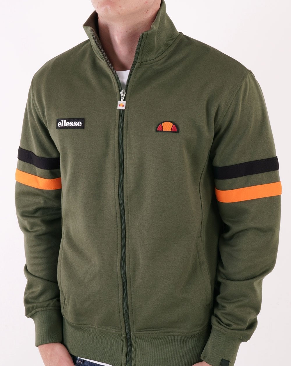 Ellesse Roma Track Top Khaki/Orange/Black