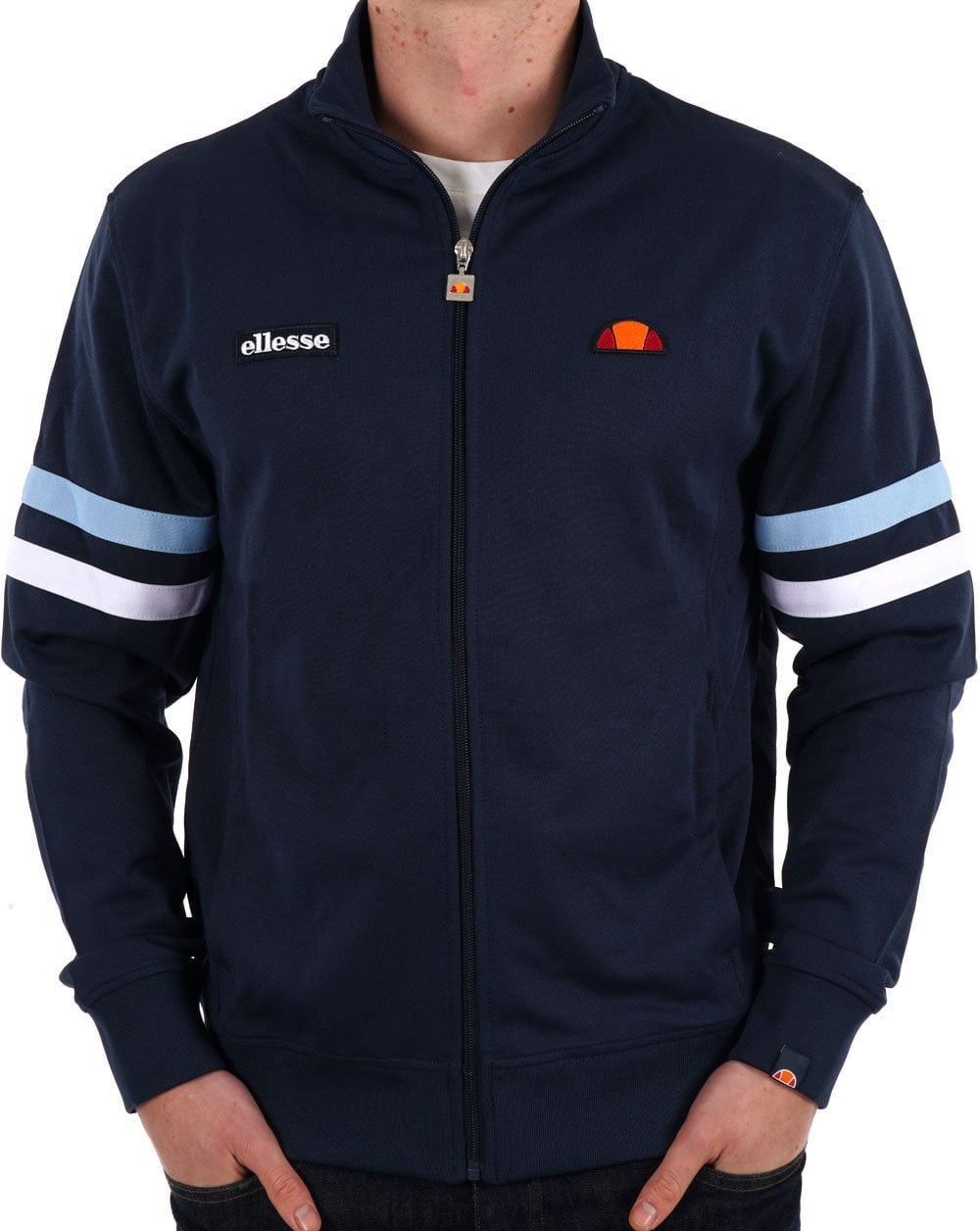 Ellesse Roma Track Top Navy/Light Blue/White