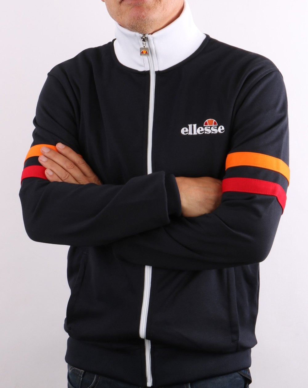 Ellesse Roma Track Top Navy/Orange/Red