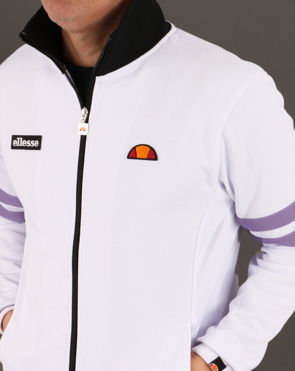 Ellesse Roma Track Top White/Lilac/Black