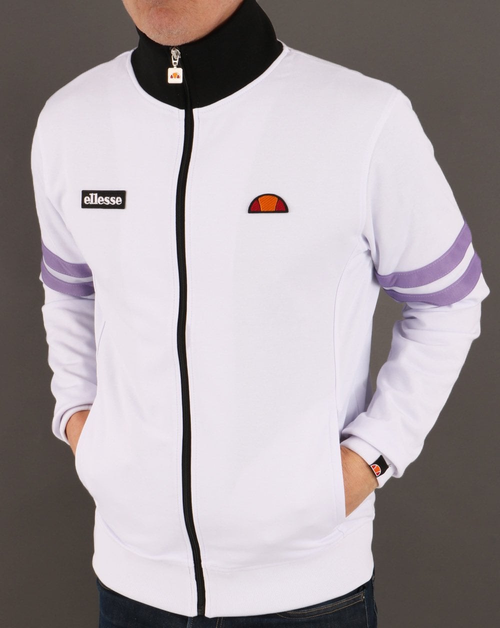 Ellesse Roma Track Top White/Lilac/Black