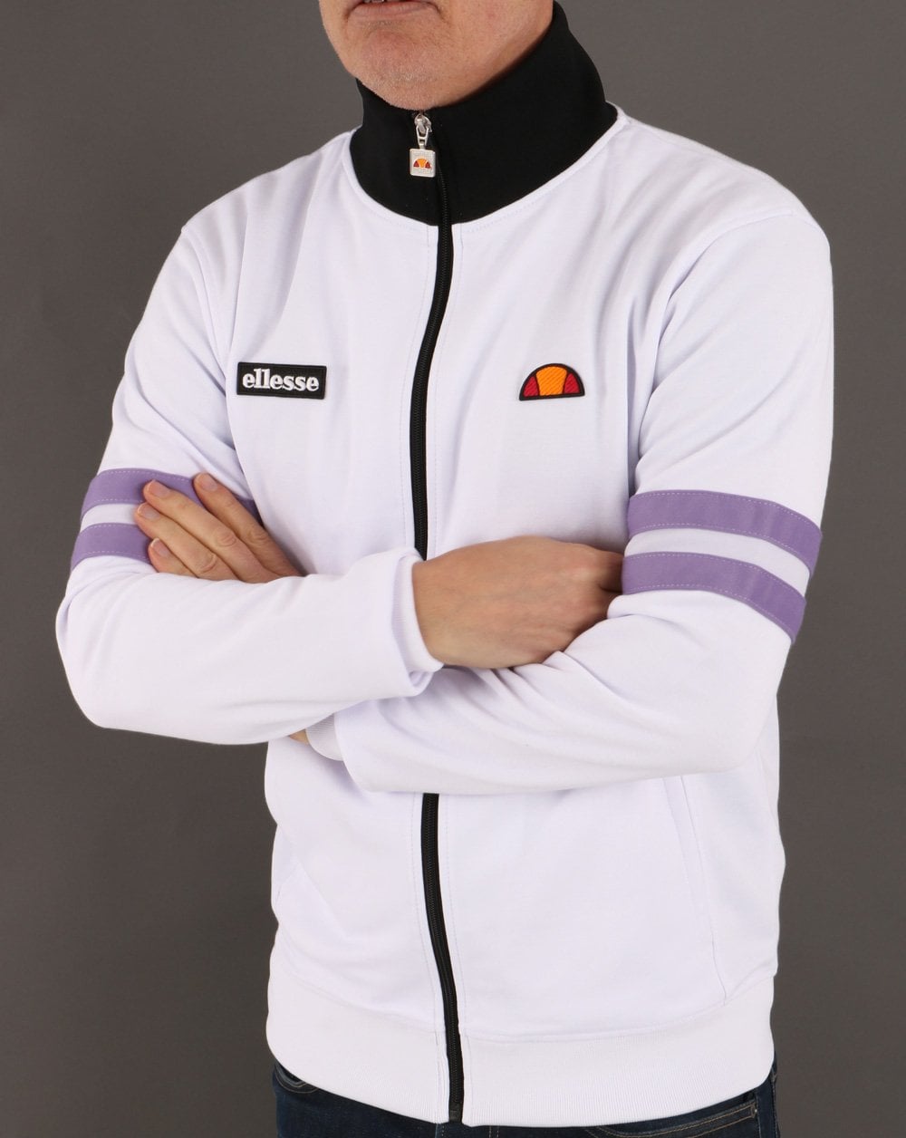 Ellesse Roma Track Top White/Lilac/Black