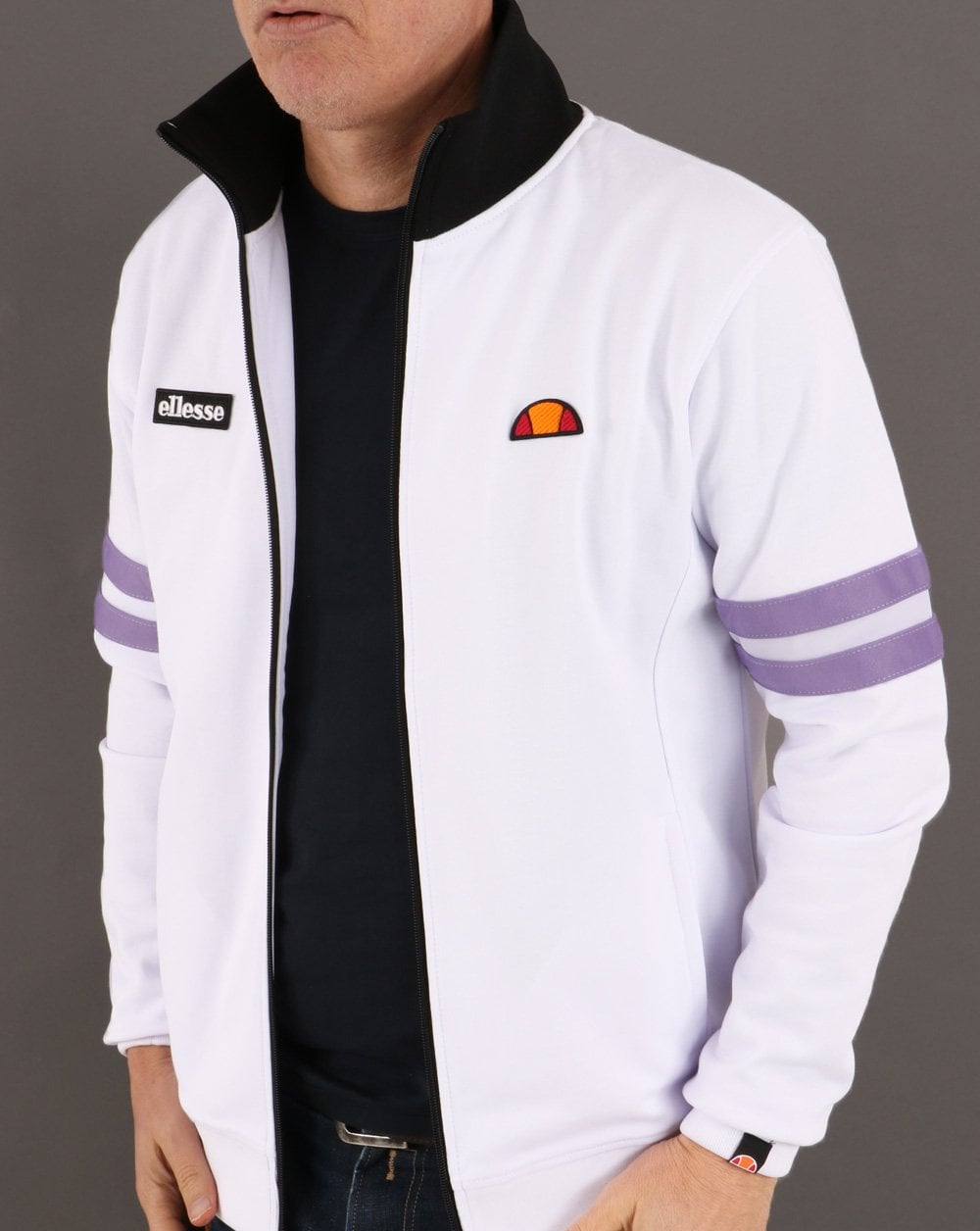 Ellesse Roma Track Top White/Lilac/Black