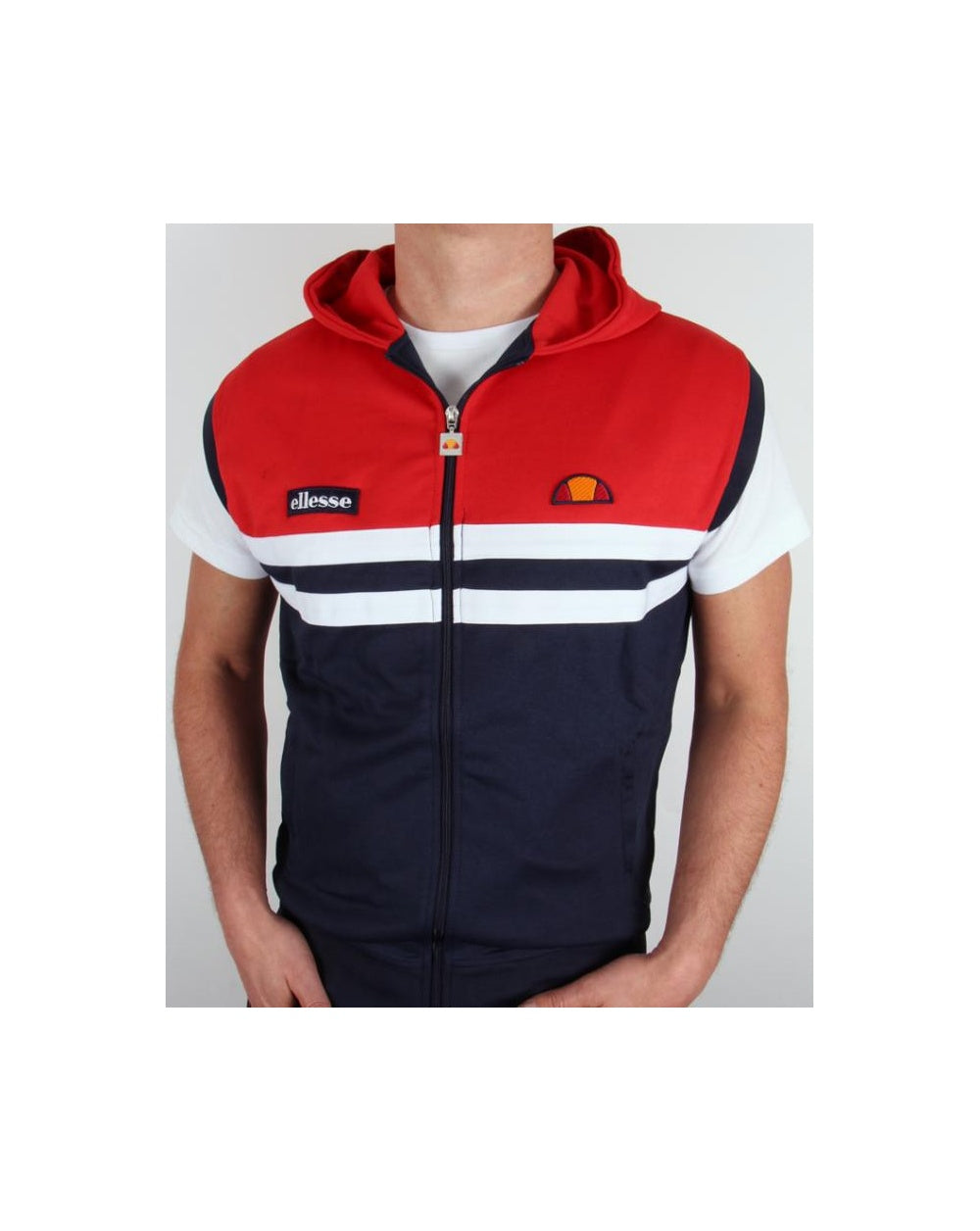Ellesse Sleeveless Hooded Rimini Top Navy/Red
