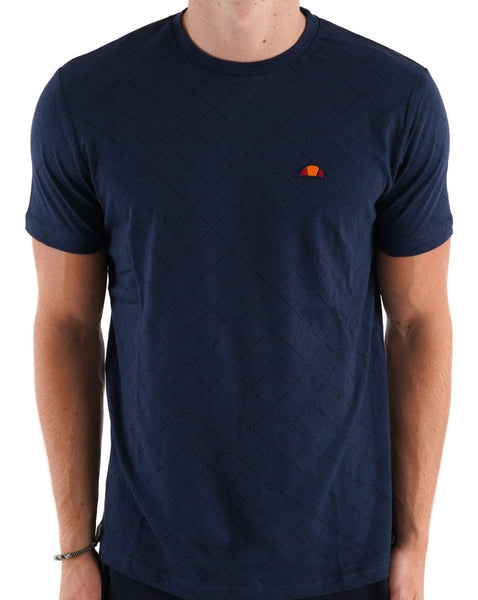 Ellesse Tonal Print T Shirt Navy