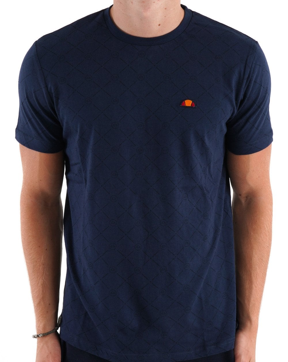 Ellesse Tonal Print T Shirt Navy
