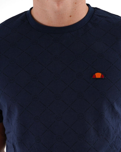Ellesse Tonal Print T Shirt Navy