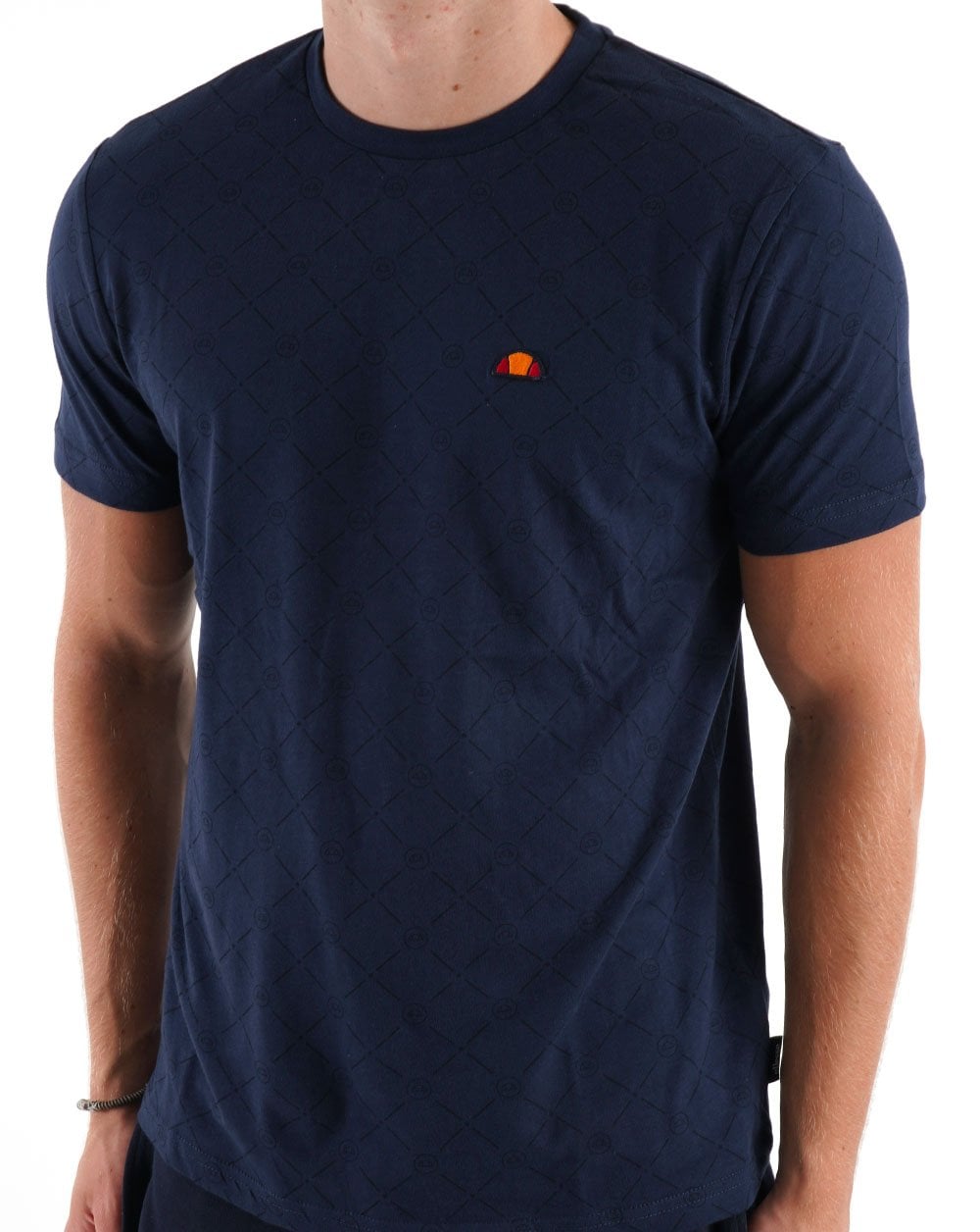 Ellesse Tonal Print T Shirt Navy