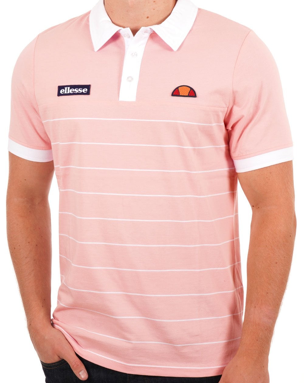 Ellesse Tor Polo Shirt Pink/White